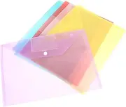 DIYEAH Document Organizer Binder Button File Bags Plastic Storage Bags for Documents A4 Size 6 Pack