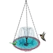 Hanging Bird Bath with Solar Fountain Solar Bird Bath Fountains Hanging9887