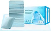 Disposable Changing Pads Mats, Soft and Waterproof Leak-Proof Breathable Disposable Underpads for Baby(Blue, 18x24inch)