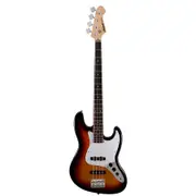 Aria STB-JB Electric Bass Guitar 3-Tone Sunburst with White Pickguard