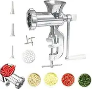 Manual Meat Grinder - Alloy Meat Mincer Sausage Grinder | Heavy Duty Kitchen Tools Food Processor with Grinding Plate and Stuffer Tubes for Home and Commercial Use