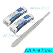 100 Scalpel Blades #23 Pack + Scalpel Handle #4 Surgical Knife Dermaplaning