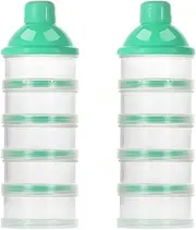 Accmor Baby Milk Powder Formula Dispenser, Non-Spill Smart Stackable Baby Feeding Travel Storage Container, BPA Free, 5 Compartments, 2 Pack