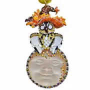 KIRKS FOLLY KITCHY WITCHY OWL GODDESS SEAVIEW MOON ORNAMENT IN SILVER TONE