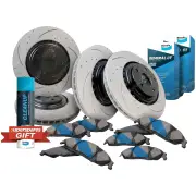 Front +Rear BCP Slotted Brake Rotors Bendix Pads for Holden Commodore VC VH 1.9L