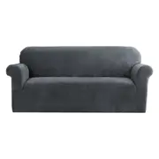Velvet Sofa Cover Plush Couch Cover Lounge Slipcover 3 Seater Grey