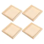 4 Pcs Wooden Pallet Puzzles Accessories Organizers Container Sorting Tray