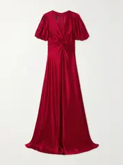 [TALBOT RUNHOF] TALBOT RUNHOF - Twist-front Satin Gown - Red - US2 US 2 Red
