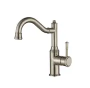 Modernnational Montpellier Shepherd's Brushed Nickel Solid Brass Crook High Rise Basin Mixer