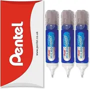Pentel Micro Correct - White Correction Fluid - ZL31-12ml Tubes - In Pillow Packaging - Pack of 3