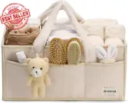 Diaper Caddy Organizer - Large Nappy Caddy Organizer for Baby Nursery, Car Stora