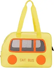 yuksok Cat Carrier Bag Kitten Travel Bag Wear Resistant Foldable Mesh Handbag Puppy Carrier Bag for Small Animal Going Out Vacation, Yellow