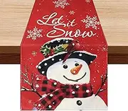 Christmas Table Runner 72 x 13 Inch Long Vintage Red Runner for Holiday Party Decorations Home Kitchen Dining Table Decor