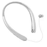 Portable Wireless bluetooth Earphone HIFI Stereo Outdoor Sport Handsfree Neck Hanging With Mic SILVER COLOR