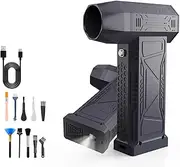 Compressed Air Duster,150000RPM/180W Mini Air Duster, 3-Gear Air Blower with Rechargeable Battery and LED Lighting, Super Wind,for Computer, Keyboard, House, Outdoor and Car, Replaces PC Cleaning Kit