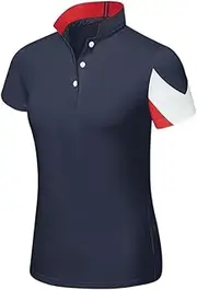 [FaroLy] Women’s Golf Polo Shirts Short Sleeve V-Neck Collarless Tennis T-Shirt Lightweight Quick Dry Workout Tops