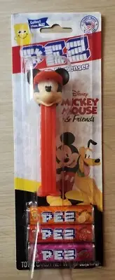 DISNEY MICKEY MOUSE & FRIENDS PEZ DISPENSER + CANDY RED STEM NEW IN BOX