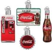 Ornaments Coca-Cola Mini Diner Set Glass Blown Ornaments for Christmas Tree