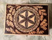 Slavic Heathen Box With Slavic Glagolitic Alphabet Runes Handmade Pagan Unique