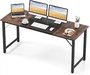 Giantex 160 cm Computer Desk, Heavy Duty Metal Frame Laptop Table, Rectangle Home Office Conference Table, Meeting Room Desk, Working Task Workstation for Study