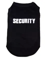 New Premium Cotton Dog T-shirt singlet vest with Security Print Black XS - 5XL