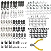 Zipper Repair Kit Replacement Slider: 247Pcs Jacket Zipper Slider Replace - F...