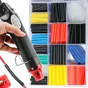 aikoolwer 580 pcs 2:1 Heat Shrink Tubing Kit 6 Colors 11 Sizes Assorted Sleeving Tube Wrap Cable Wire Kit Mini Heat Gun for DIY