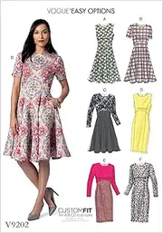 Vogue 9202 Misses' Pattern Dresses with Flared or Straight Skirt Options - Size 6-8-10-12-14