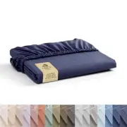100% Cotton Percale Weave Fitted Sheet Size, 1 Deep Pocket Queen Dark Blue