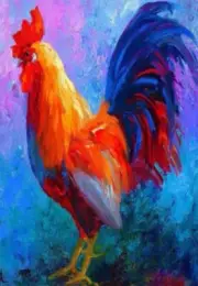 Colorful Red Rooster Full Round Drill Diamond Painting DIY Home Art Project Bir