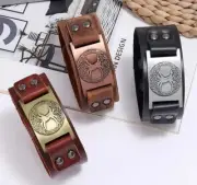 Leather Bracelet Tree of Life Nordic Bracelet Yggdrasil Amulet Pagan Jewelry