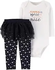 [Carter's] Just One You Baby Girls' Halloween Pumkin Spice Everything Nice 2pc Set- Black/White