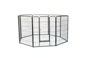 8 Panels Galvanised Pen Run for Dog Chicken Chook Rabbit Cat 100cm Height
