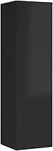 TV Unit High Gloss Black Engineered Wood Modern TV Cabinet for Living Room, 30.5x30x110 cm, Space-Saving Design & Sturdy Construction