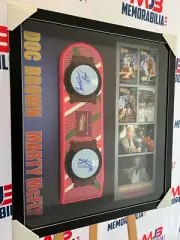 Michael J Fox Christopher Lloyd Dual Signed Hoverboard framed with COA