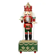 Nutcracker Music Box Decorations Square Drum S-word Sharp S-word Hand Cranked Clockwork Type Music Box Xmas Birthday Gift Desktop Decor