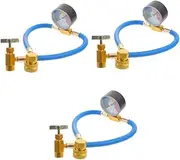 iplusmile 3pcs R134a Car Ac Charging Hose Gauge 1/2 Thread R134a Recharge Hose for Vehicle
