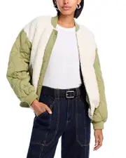Blanknyc Quilted Faux Fur Bomber Jacket