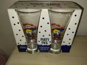 Vintage 1987 Anheuser-Busch Bud-Light Spuds Mackenzie Beer Glasses-Libby NEW