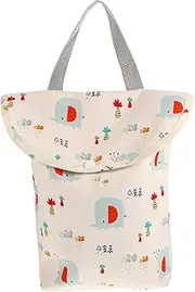 HOMOBABE Nursery Diaper Bag Portable Nappy Pouch with Dual Pockets for Wet Dry Storage for Travel Outdoor Use for Diapers Clothes and Essentials Design