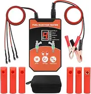 Fuel Injector Tester Cleaner Tool Kit 8 Pulse Modes Injector Tester 2 Fuel Injector Test Simultaneously DIY Cleaning Tools with 6 Injector Cleaner Adapters&50in Wire for 12V/5V Car Motorcycle Injector