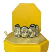 Swarovski Harmonia cuff Oversized floating crystals, White, Large Bracelet