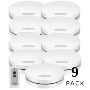 AUSTRAL AS3786 Interconnected Photoelectric Smoke Alarm 9 Pack with Free Remote