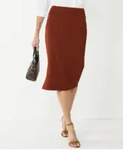 NWT Nine West Pull On Sweater Skirt Side Slit Cherry Merlot Size XX Large