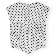 [GANNI] Printed Double Satin Corset Blouse
