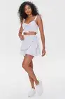 FOREVER 21 Women's Striped Flounce Cami Crop Top White/Light Blue Size M - NEW