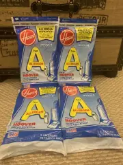 12 HOOVER GENUINE FILTER BAGS TYPE A ALLERGEN NEW SEALED FREE SHIPPING MADE USA