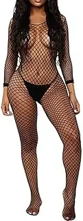 [XIUSEMY] Women Full Body Fishnet Bodysuits Sexy Babydoll One Piece Body Top Stockings Lingerie Set Mesh Tights Nightwear
