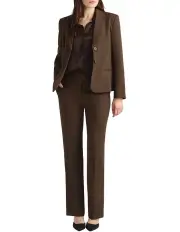 [David Lawrence] Aisla Straight Leg Pant in Hickory Melange