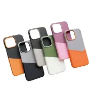 Stylish Case For iPhone 16 Plus Dual-Colour Design, Card Holder,Pink